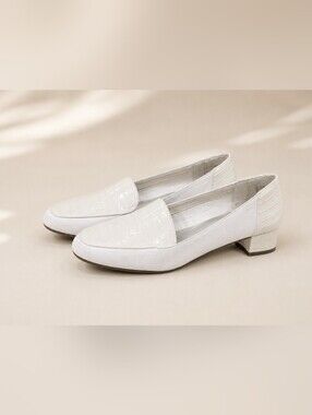 Karen Scott Gray Croc-Texture Low Heel Loafers